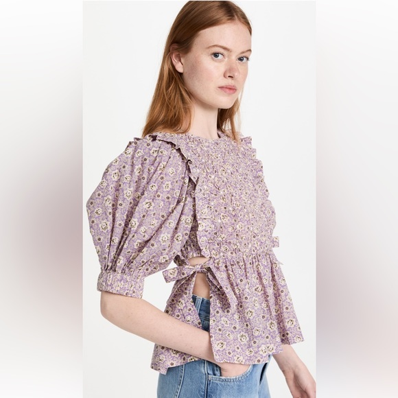 Sea Tops - Sea - Ida Print Puff sleeve smocked top